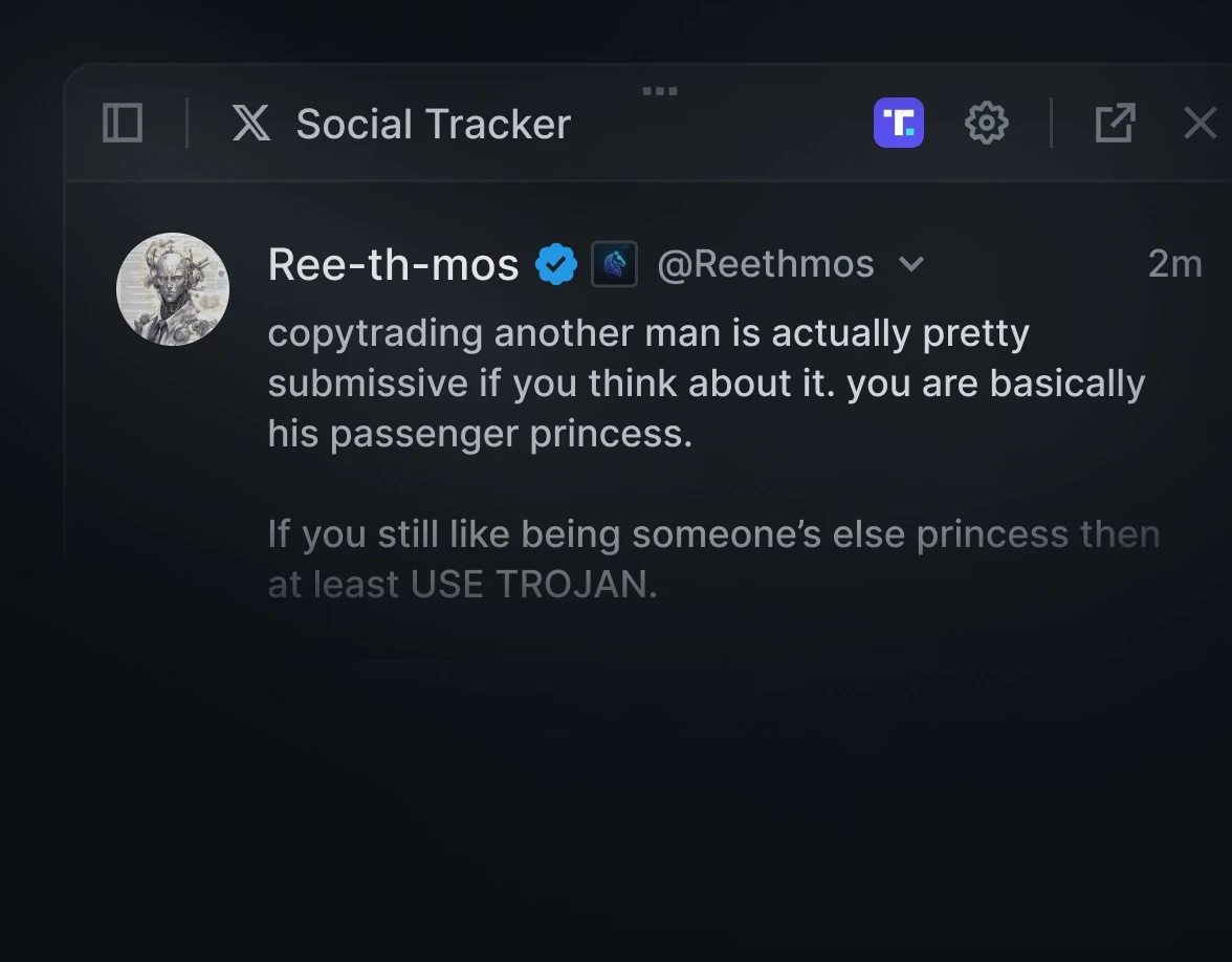 Trojan Terminal OEX Social Tracker Reethmos X Twitter